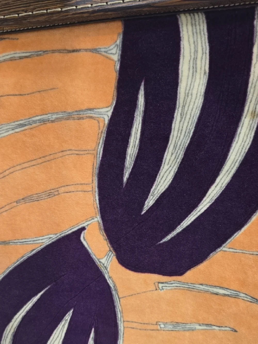 Miu Miu Rare 2023 Runway  Orange and Purple Velvet Tote with Wooden Handle - Picture 3 of 16